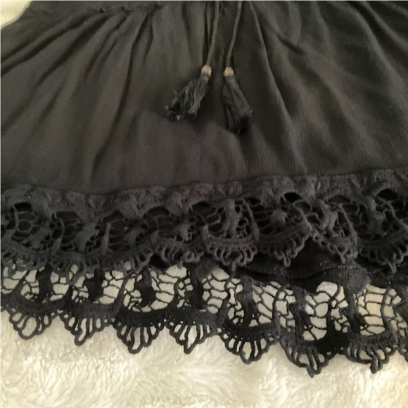 Knox Rose Black Boho High/Low Hem Top Size S - Picture 6 of 12